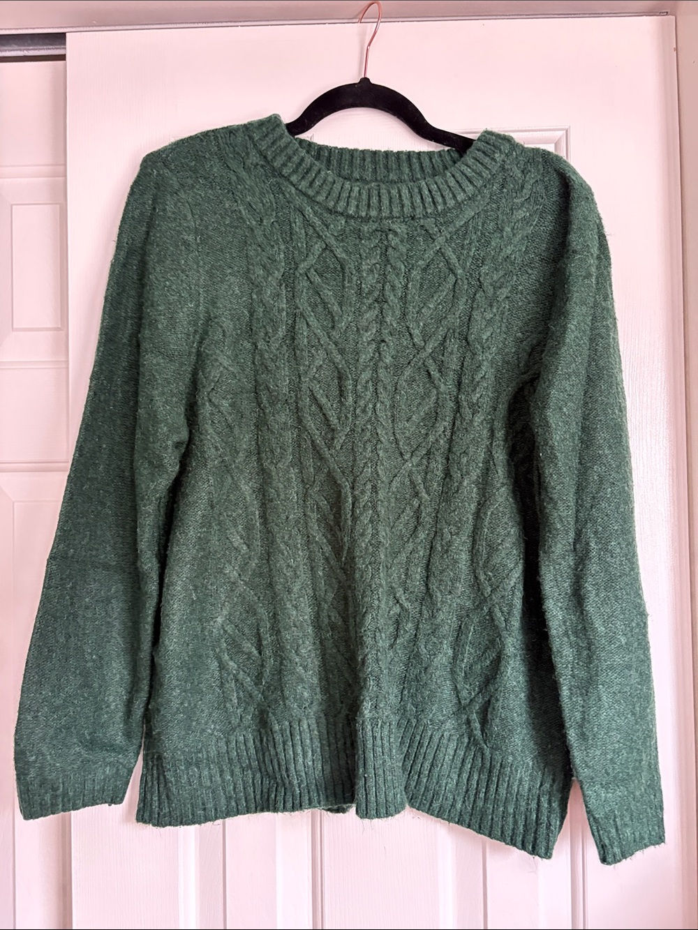 croft & barrow Forest Green Cable Knit Crewneck Sweater